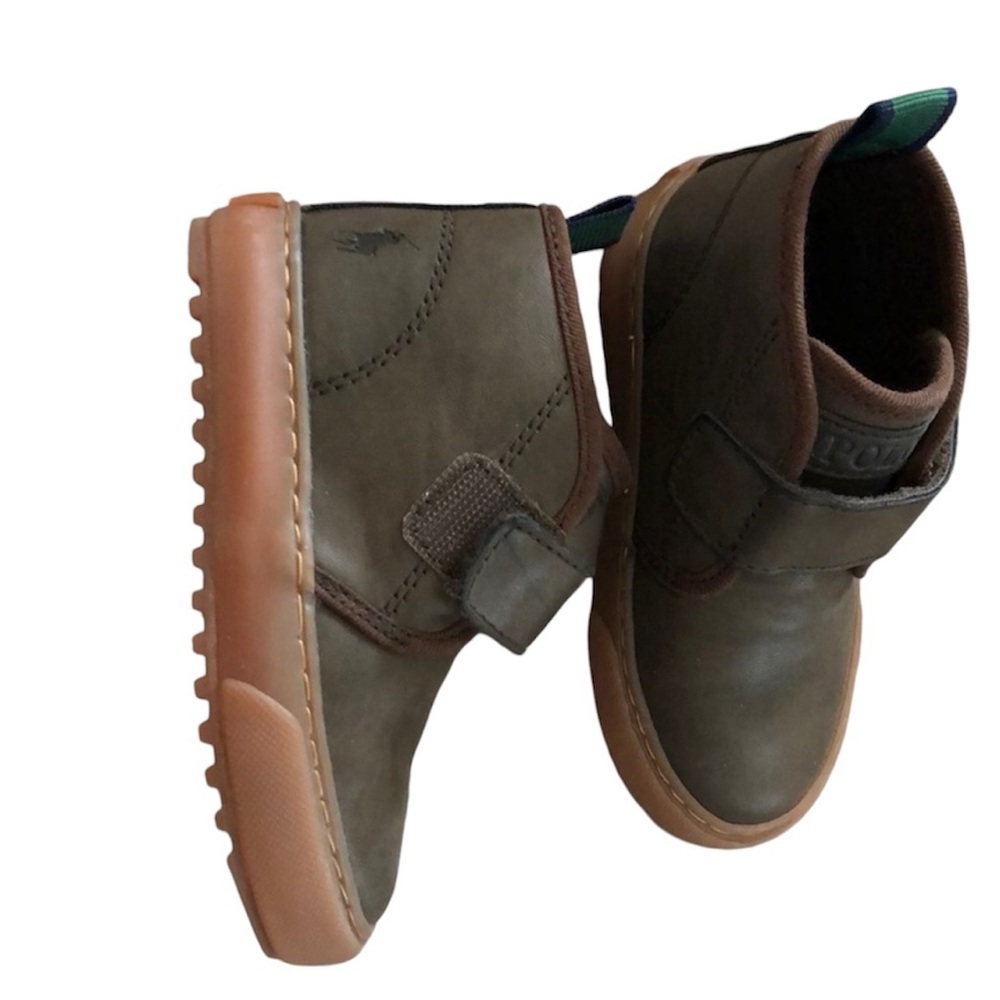 Polo Ralph Lauren army green brown boots toddler size 10 chett wyes